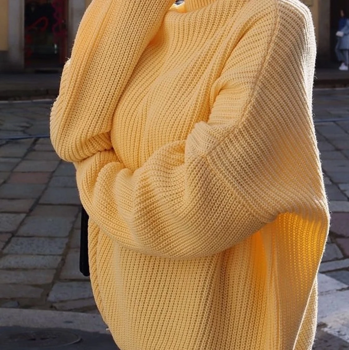 mysig stickad tröja