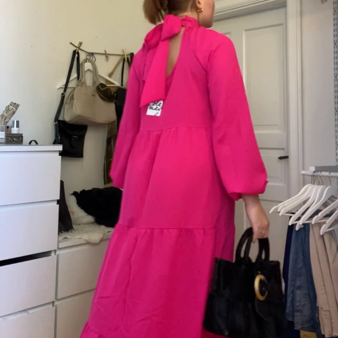 Rosa lång klänning  - 90