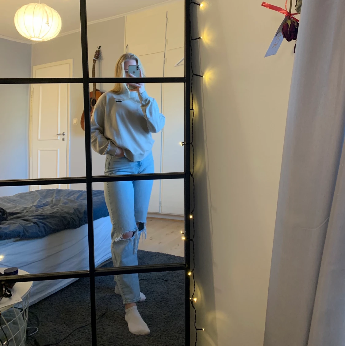 Beige långärmad tröja  - 90