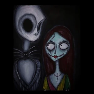 Nightmare before christmas tavla  - Jag säljer en handgjord nightmare before christmas tavla gjord i akryl på duk. Frakten är inräknad i priset. 