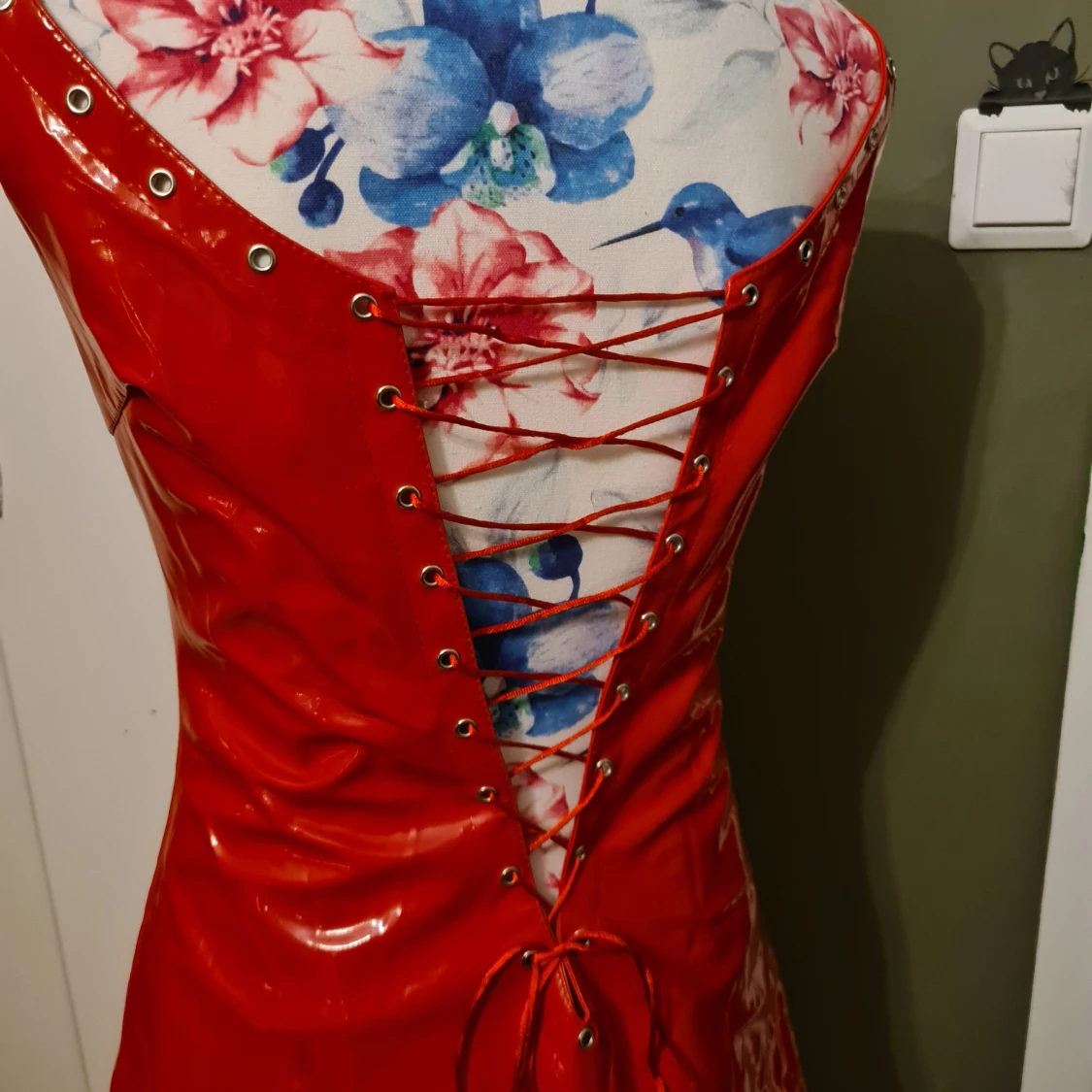 Röd spandex klänning - 90