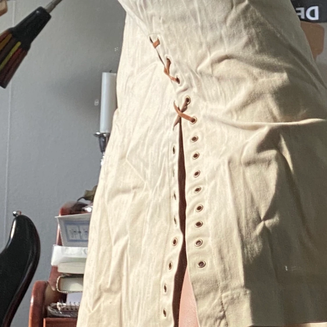 Beige midi kjol - 91