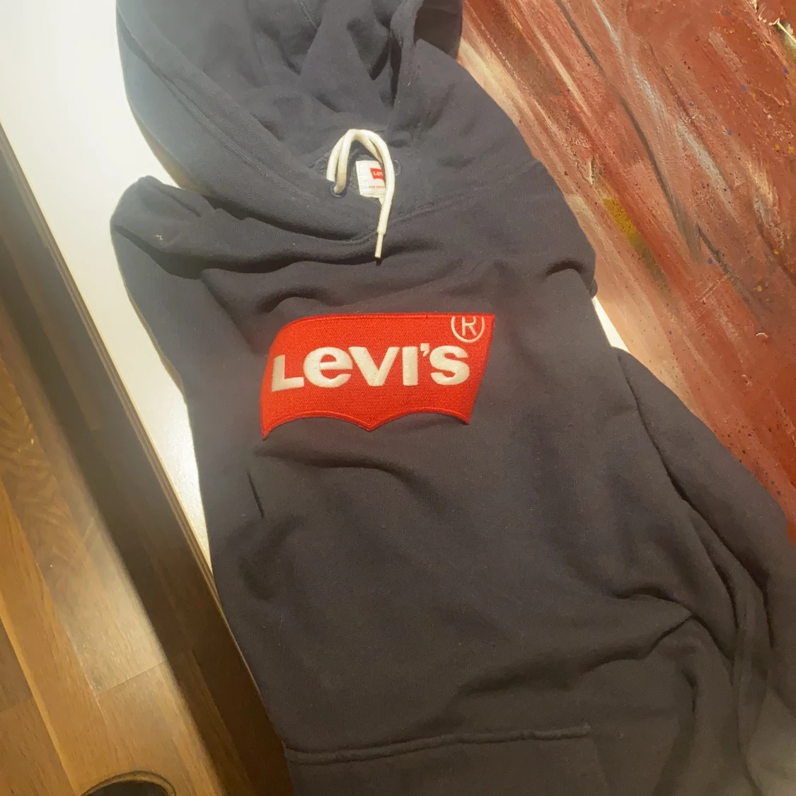 Levis hoodie, mörkblå, helt oanvänd