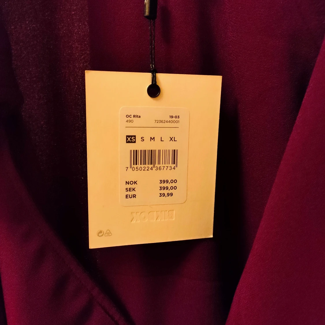 Not used Purple jacket XS - 90