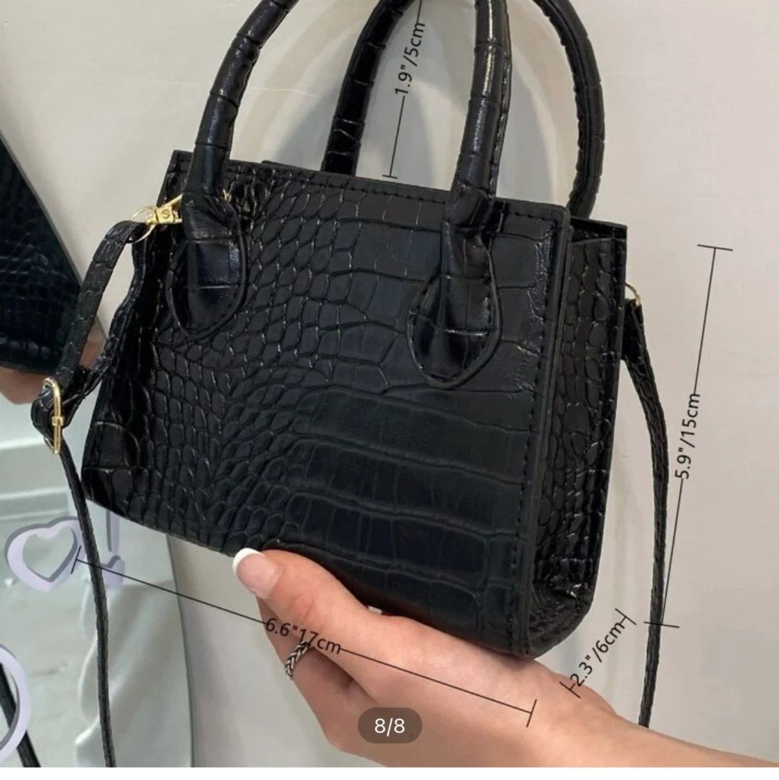 Svart liten krokodilväska    - 91