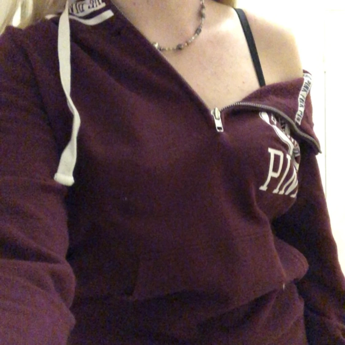 VICTORIA SECRET PINK vinröd hoodie - 91