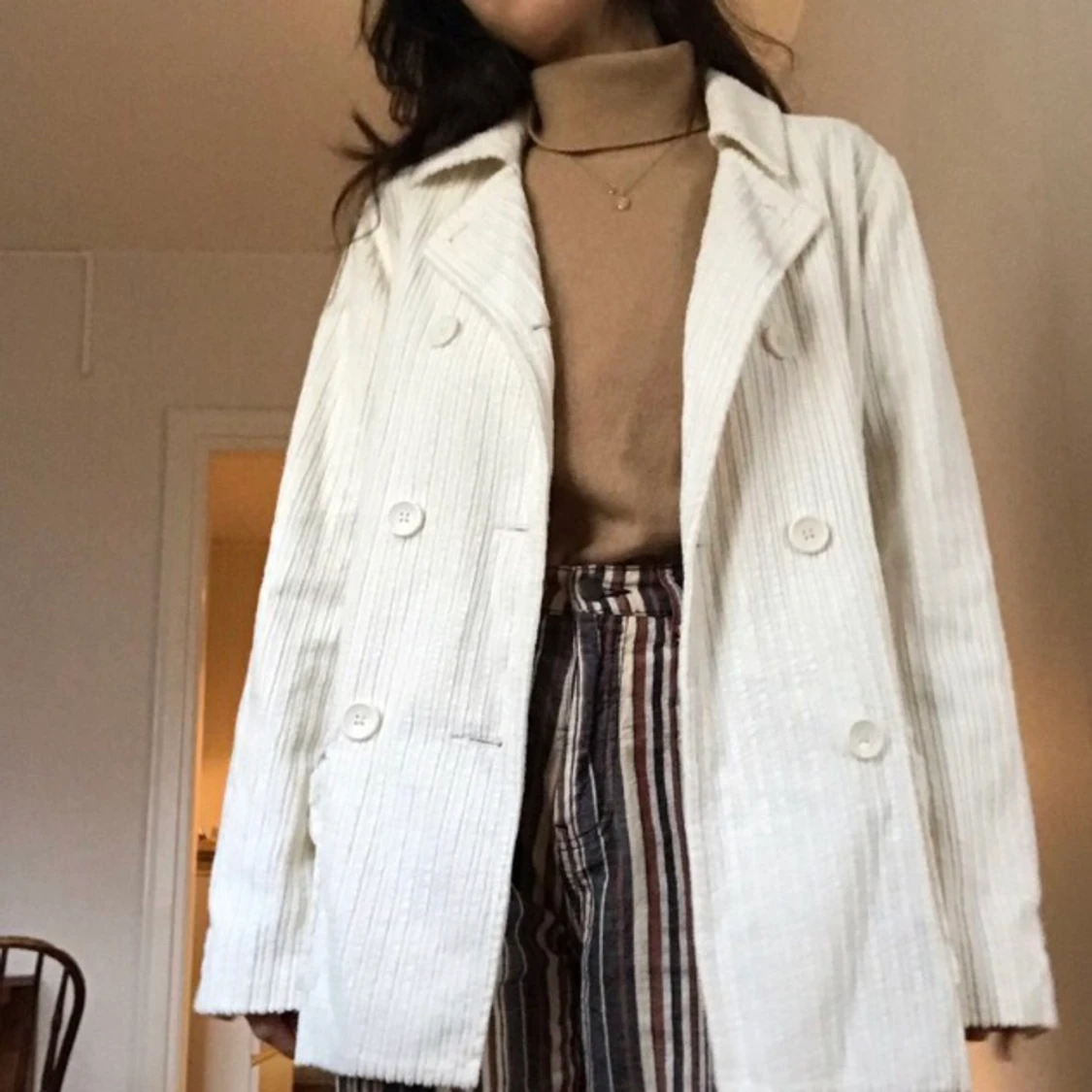 Vintage Laura Ashley cord white coat