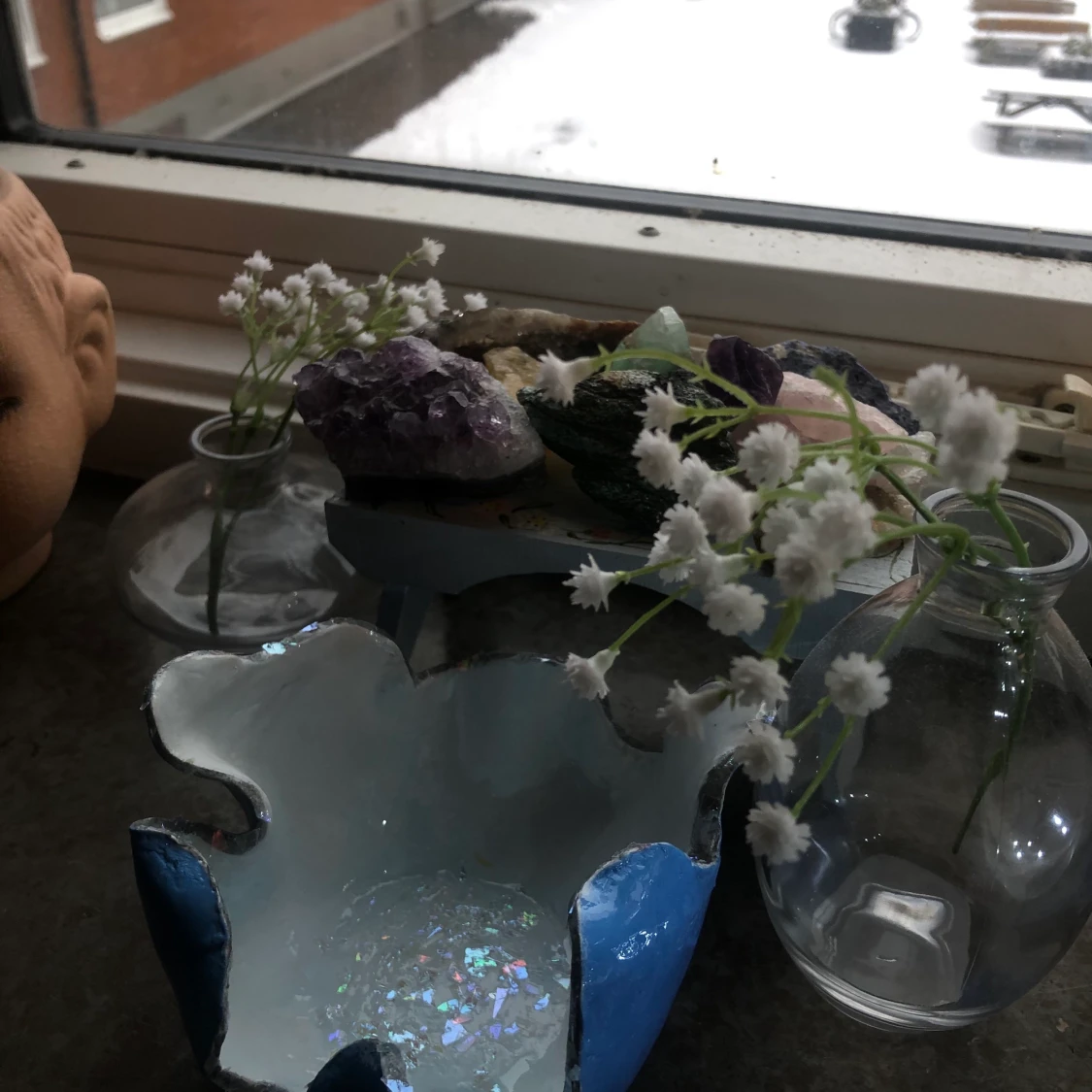 Egengjord skål på självtorkade lera🧿🔮 - 91