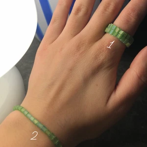 Ring & armband - Handgjord ring och matchande armband🐢🍏🐸