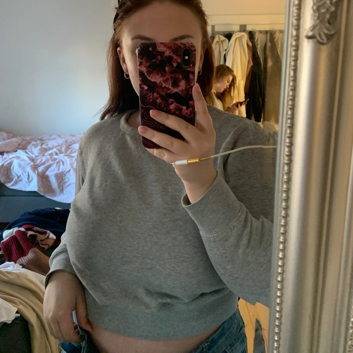 Grå tjocktröja - 90