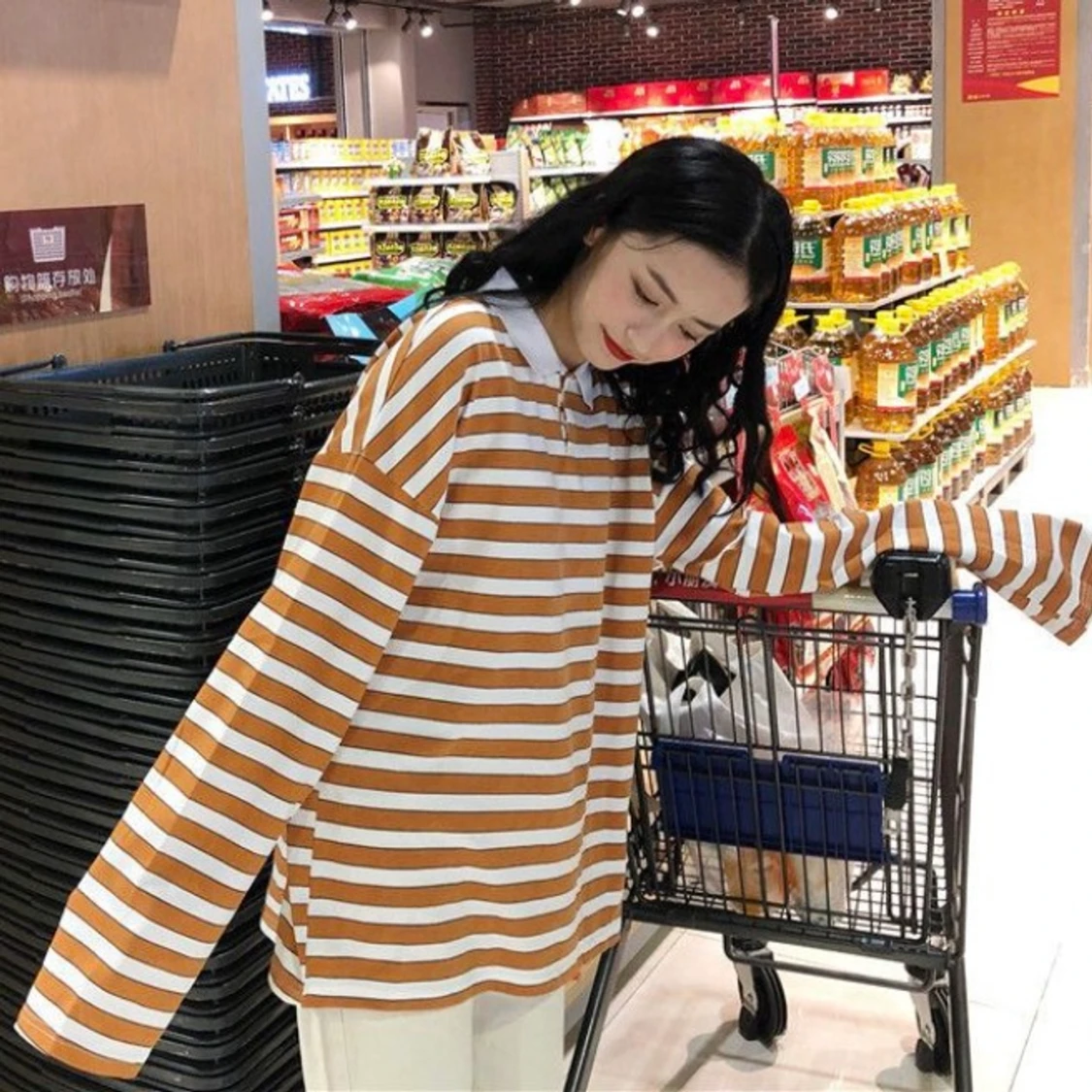 oversized striped shirt - 90