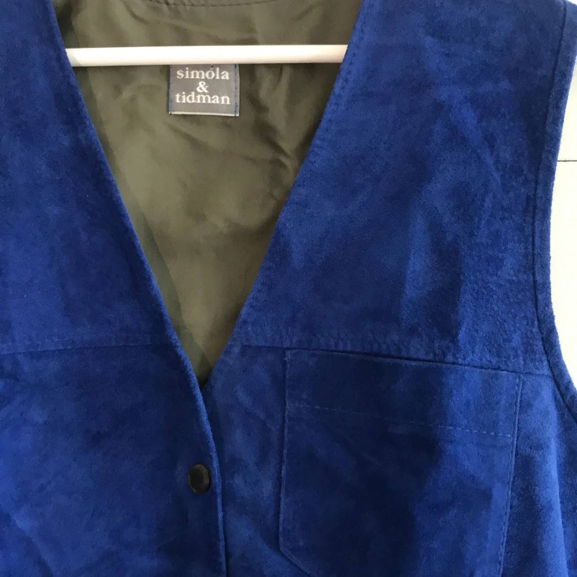 Blå väst i mocka  - 90