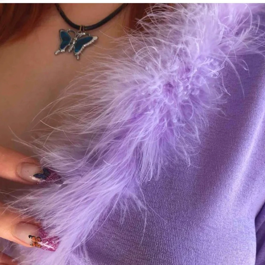 Lila fluffig kofta - 91