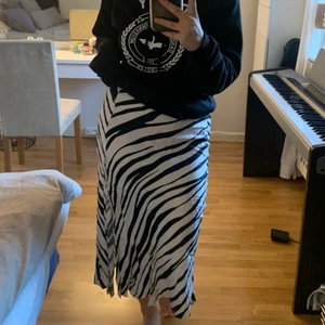 Snygg zebralkjol från zara - Super snygg Zara kjol i zebramönster! Passar perfekt till sommaren, kjolen är i storlek M. BUDA FRÅN 100kr (minst 20 kr mellan varje bud) eller köp direkt på 300kr exklusive frakt❤️