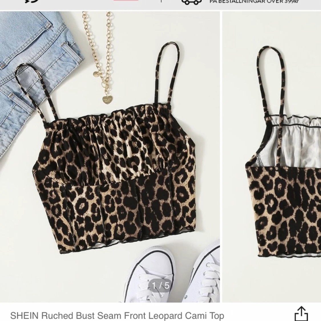 Söt leopard topp - 90