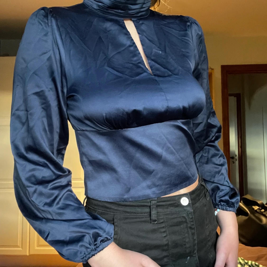 Blå sammetsblus - 91