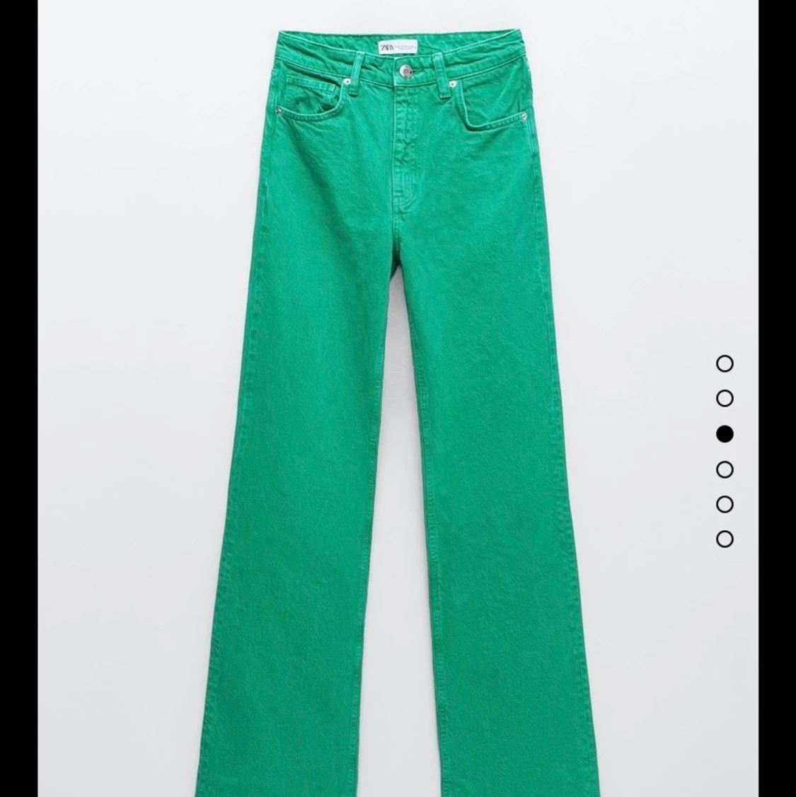 Gröna högmidjade jeans ZARA