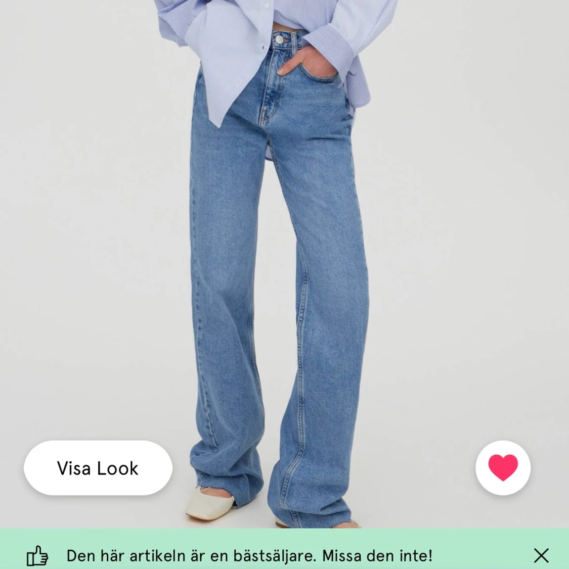 Blå raka jeans (tall) - 90