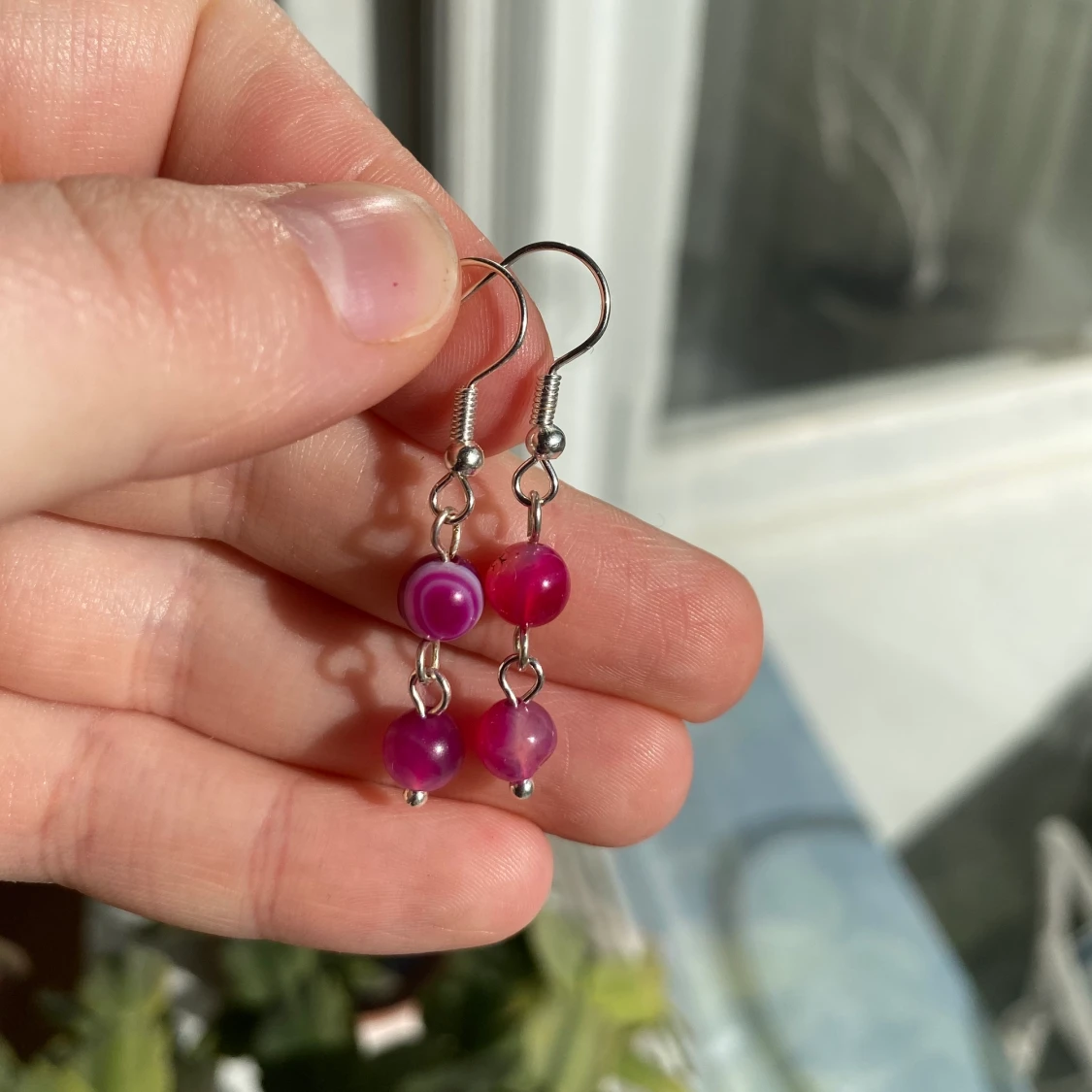 Rosa agat örhängen - 90