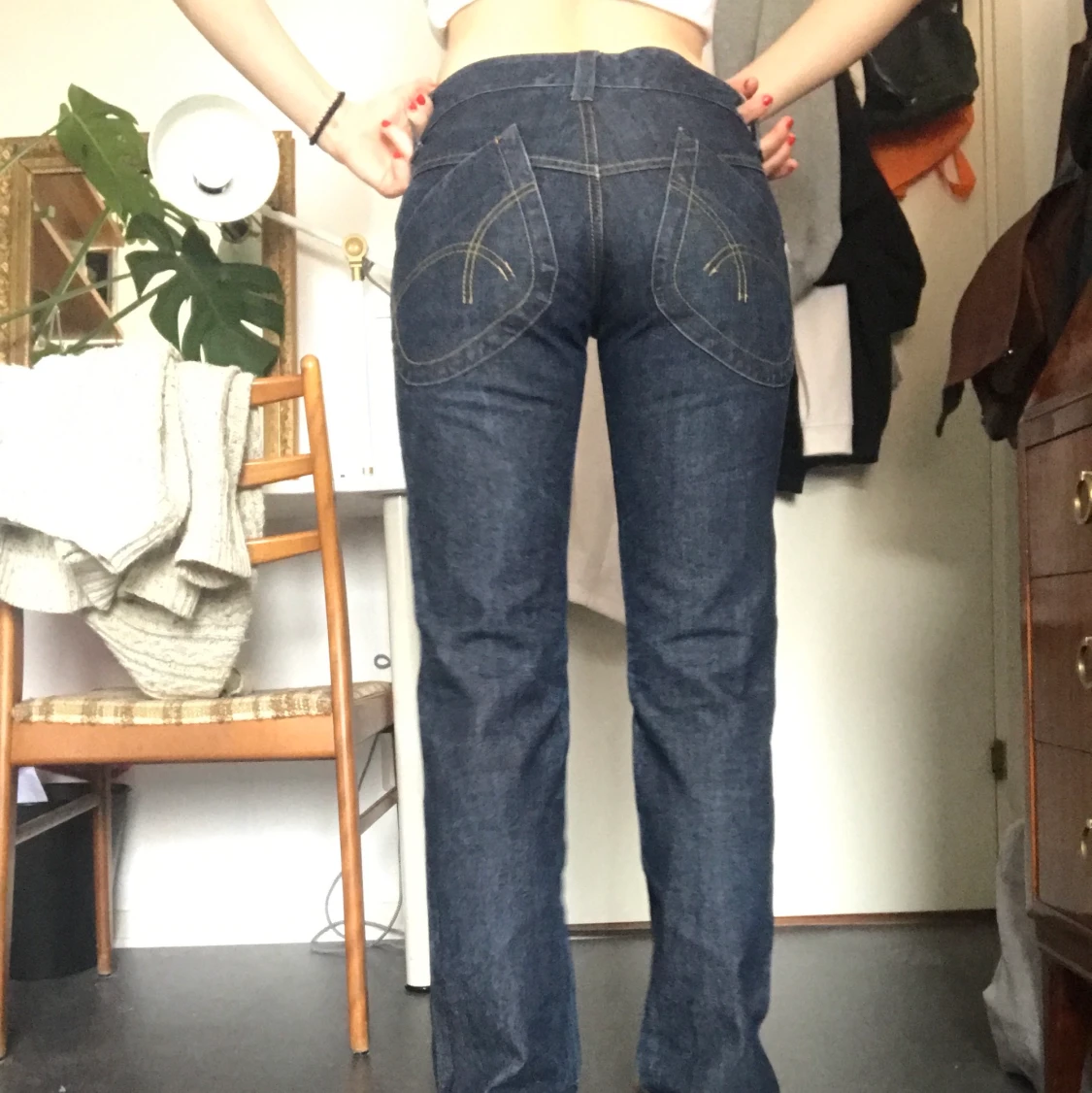 Lågmidjade jeans.  - 90