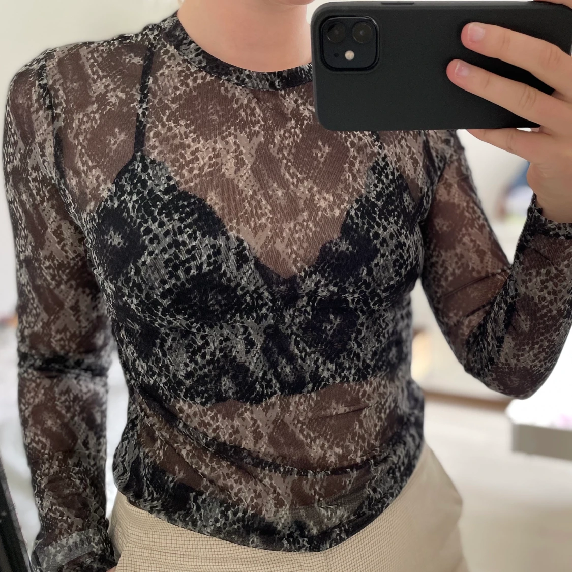 Mönstrad mesh tröja 