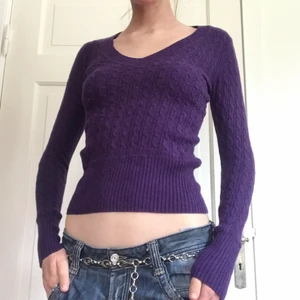 Y2k stickad tröja  - Stickad tröja från h&m med ull och angora💜PAXAD