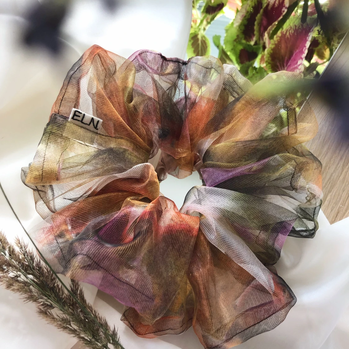 Oversized metallic organzascrunchie  - 91