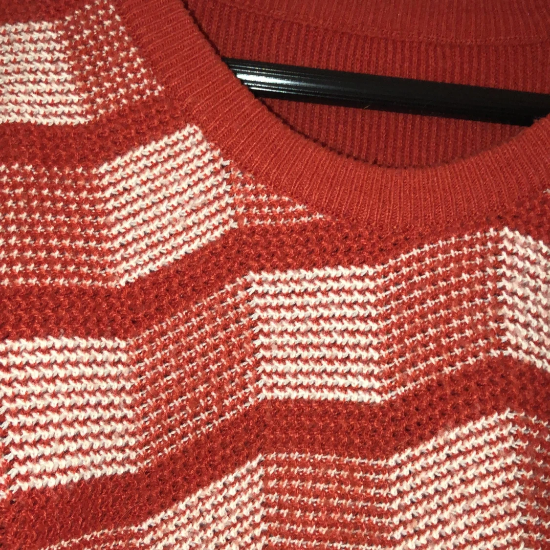 Mönstrad tröja, röd/orange/beige - 90