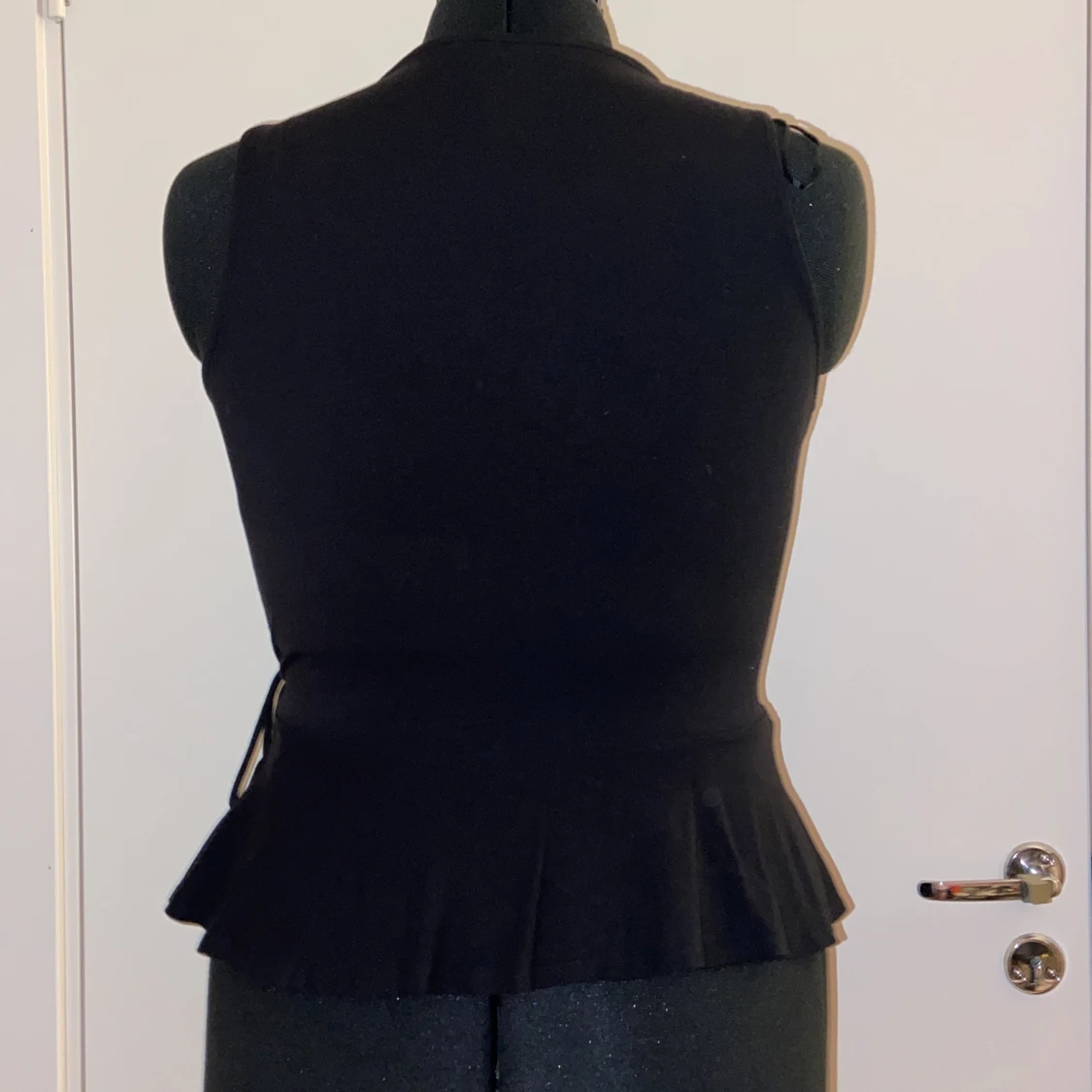 Svart Kortärmad Wrap Topp - 90