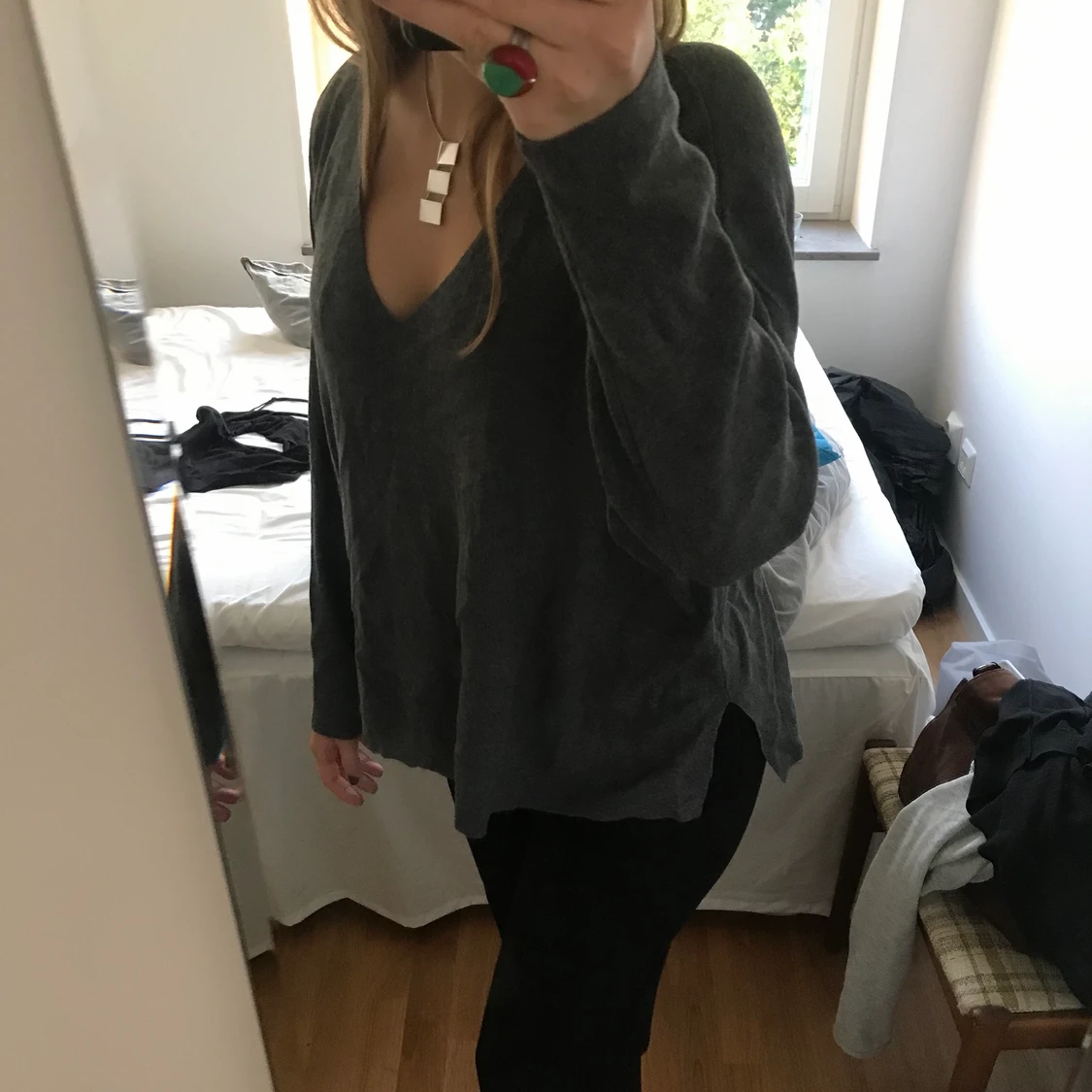 Grå långärmad - 90