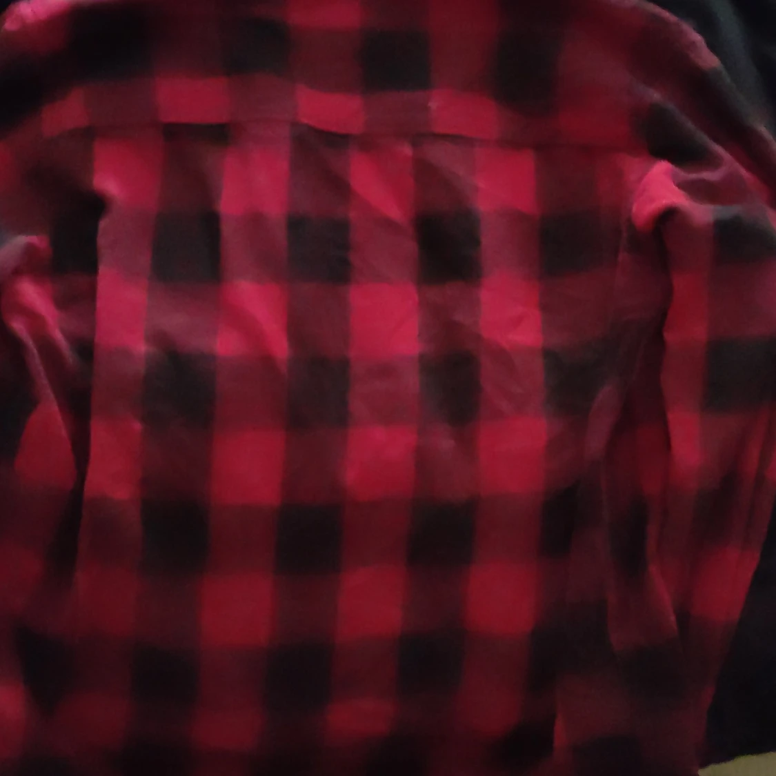 Flanellshorta Svart/röd rutig - 90