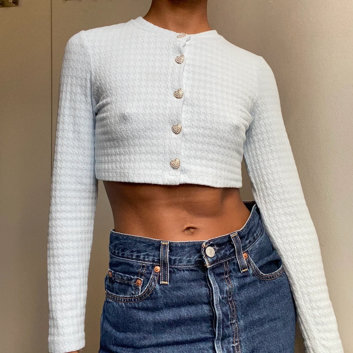 Y2k babyblå kofta med knappar 🦋🧚🏾♀️