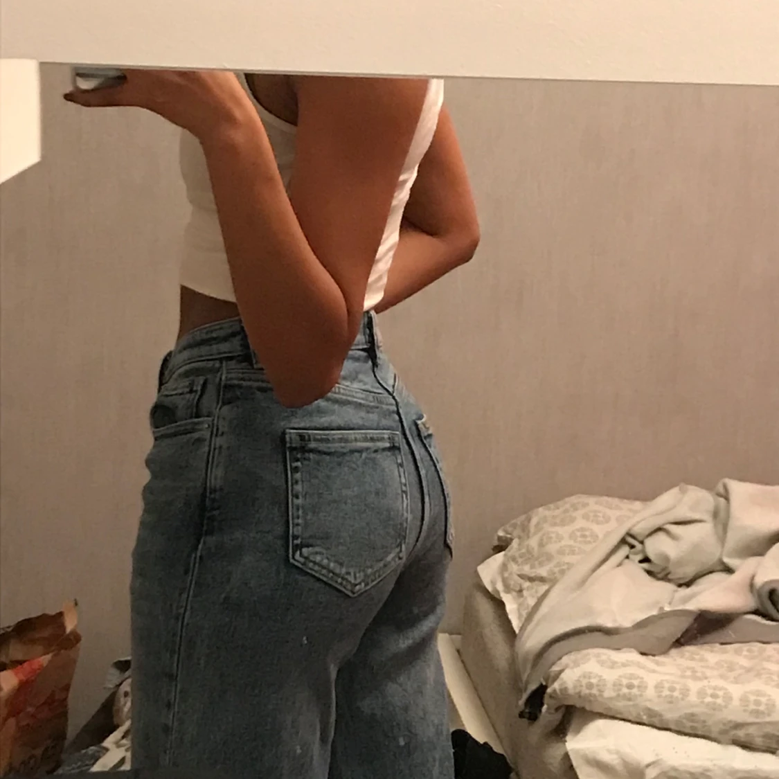 straight lågmidade jeans  - 90