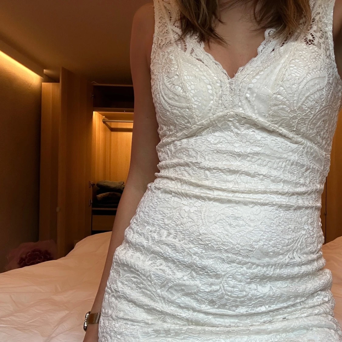 Vit spetsklänning/studentklänning - 1