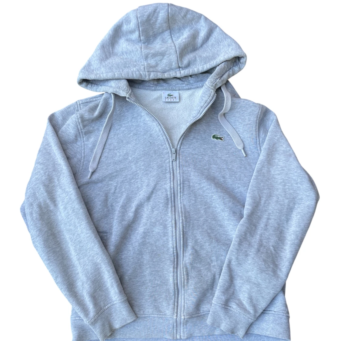 Grå hoodie från Lacoste med dragkedja