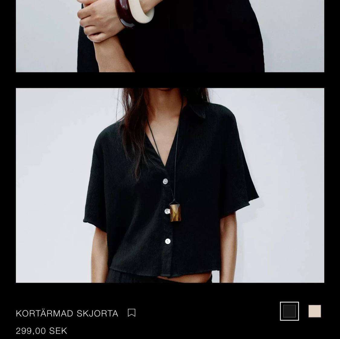 Svart kortärmad skjorta från Zara - 3
