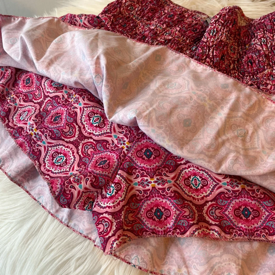 Rosa mönstrad kortkjol Meet x Tiger - 4