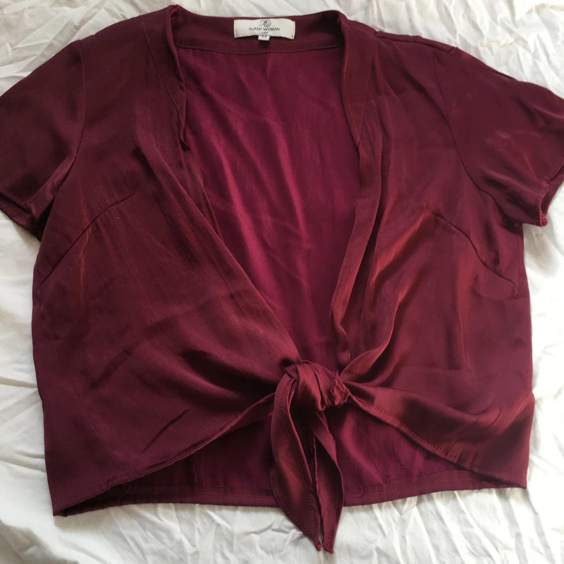 Vinröd knytblus/ bolero/ croptop  - 2