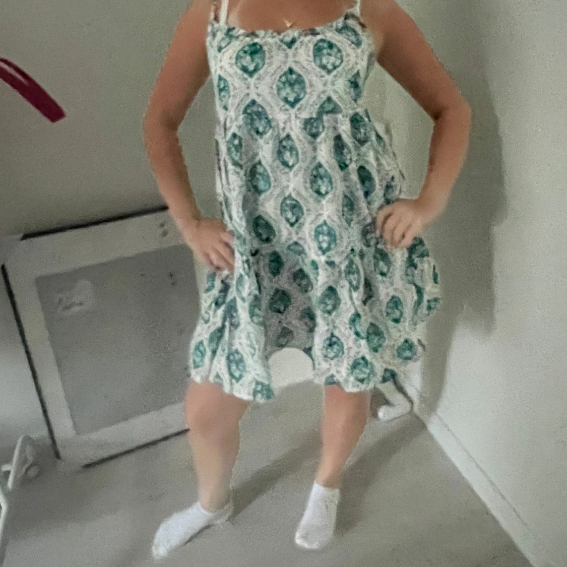 Grönmönstrad sommarklänning