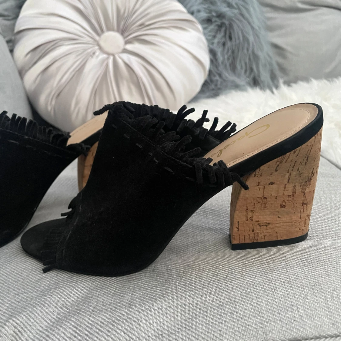 Svarta sandaler med korkklack från Gacel - 1