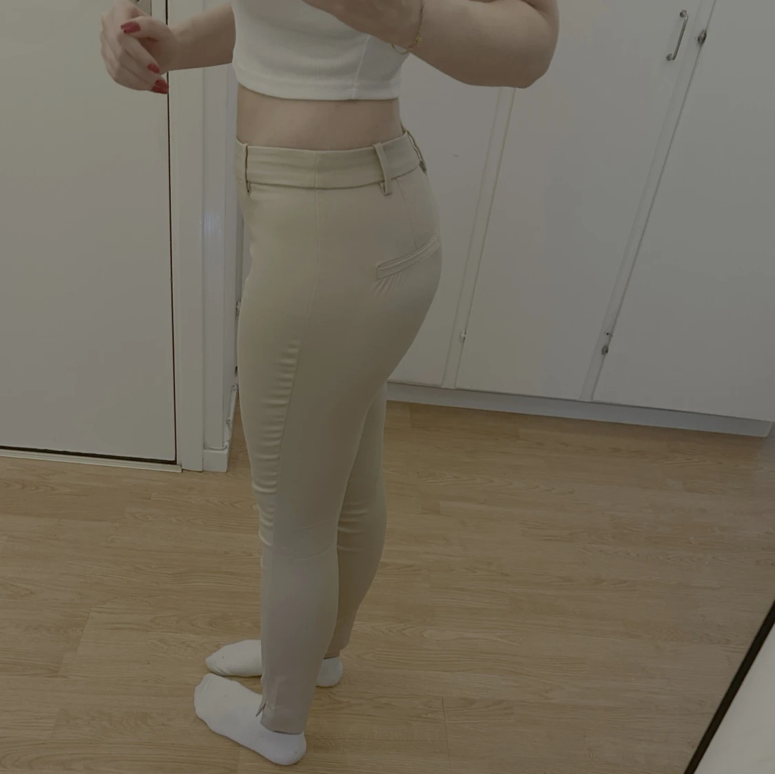Ljusbeige byxa/slacks - 3