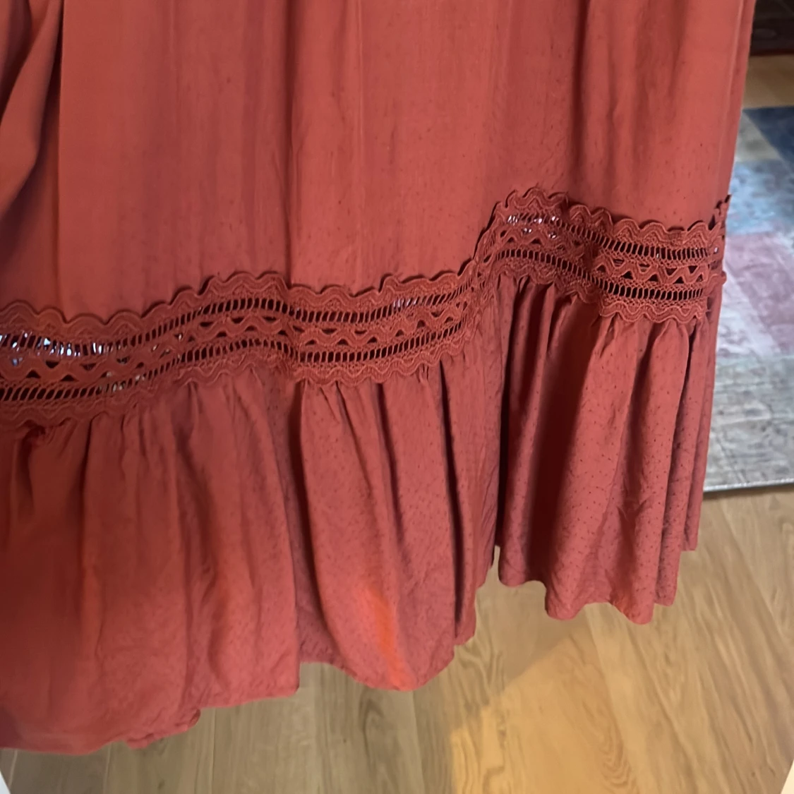 Rostbrun långklänning från Indiska Strl S  - 2