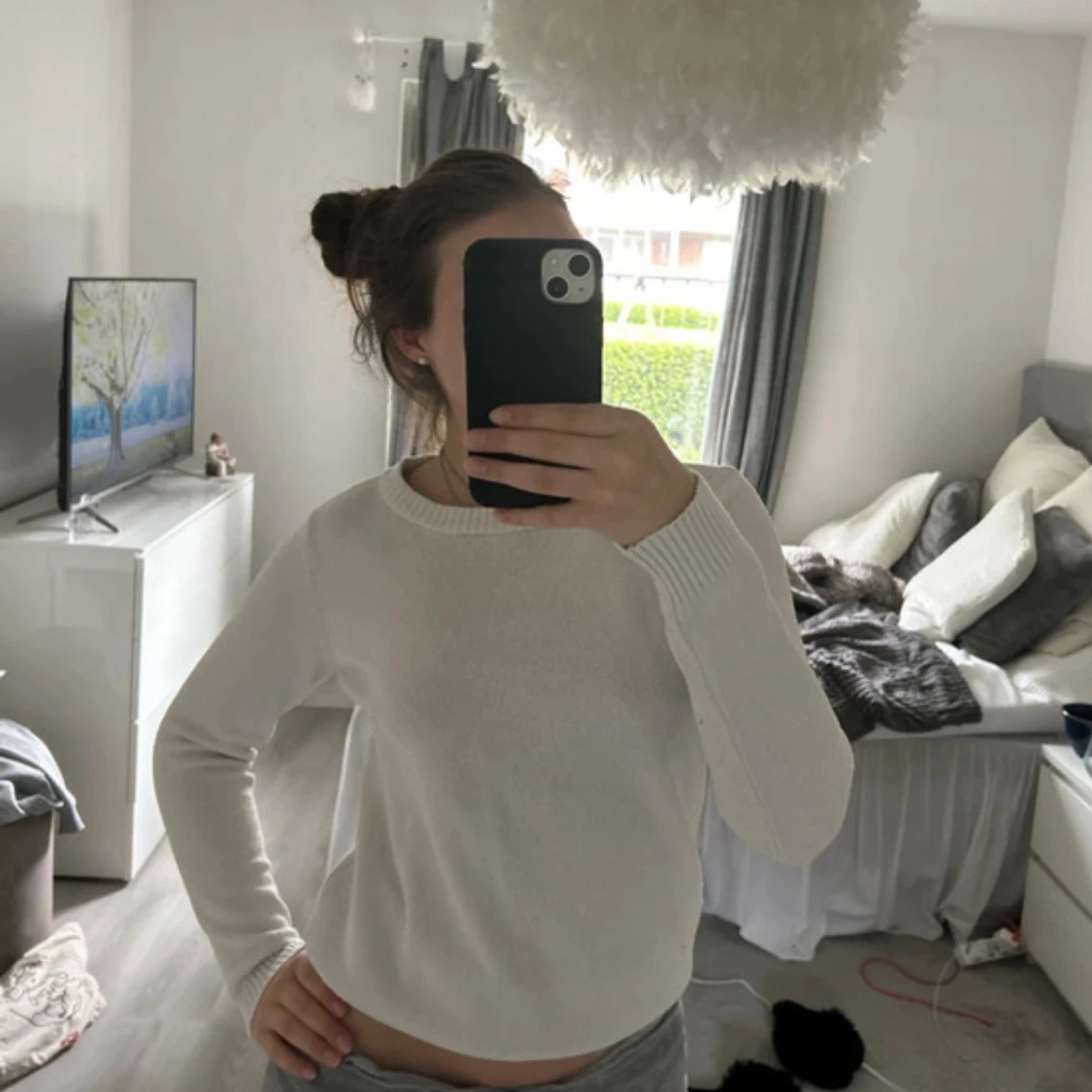 Vit stickad tröja från Vila - 2