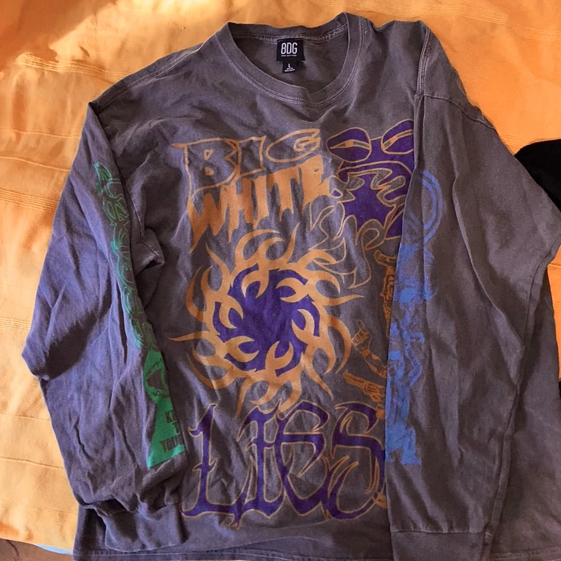 BDG brun/grå långärmad tröja med tryck  - 2