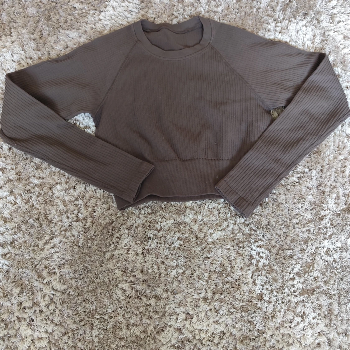 Brun croppad långärmad tröja Aim'n