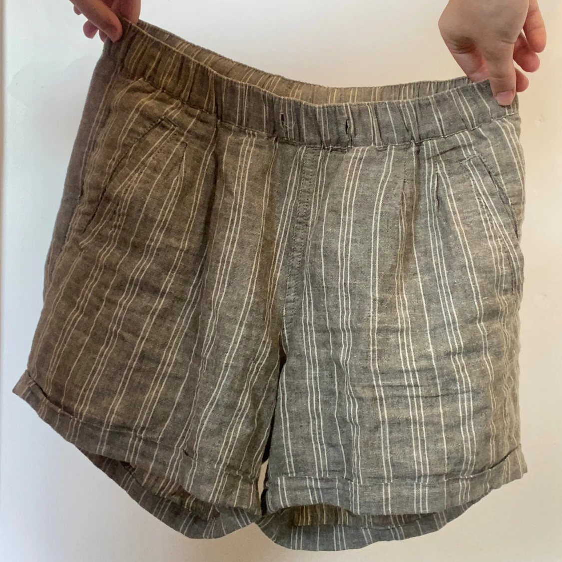 Linneshorts - grå/beige - 3