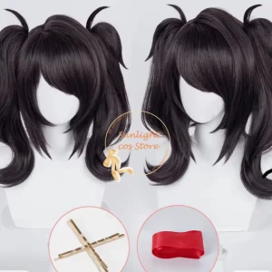 Svart ame chan cosplay peruk - Bra kvalitet