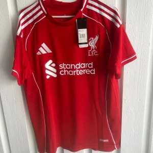 Liverpool röd matchtröja Adidas Wirtz 10 - Röd Liverpool fotbollströja från Adidas med vita detaljer, tryckta loggor och sponsor. Nummer 10 och namnet Wirtz på ryggen samt UEFA Foundation-märke på ärmen. Klassisk design med vita ränder på axlarna och korta ärmar. Tillverkad i lätt funktionsmaterial.