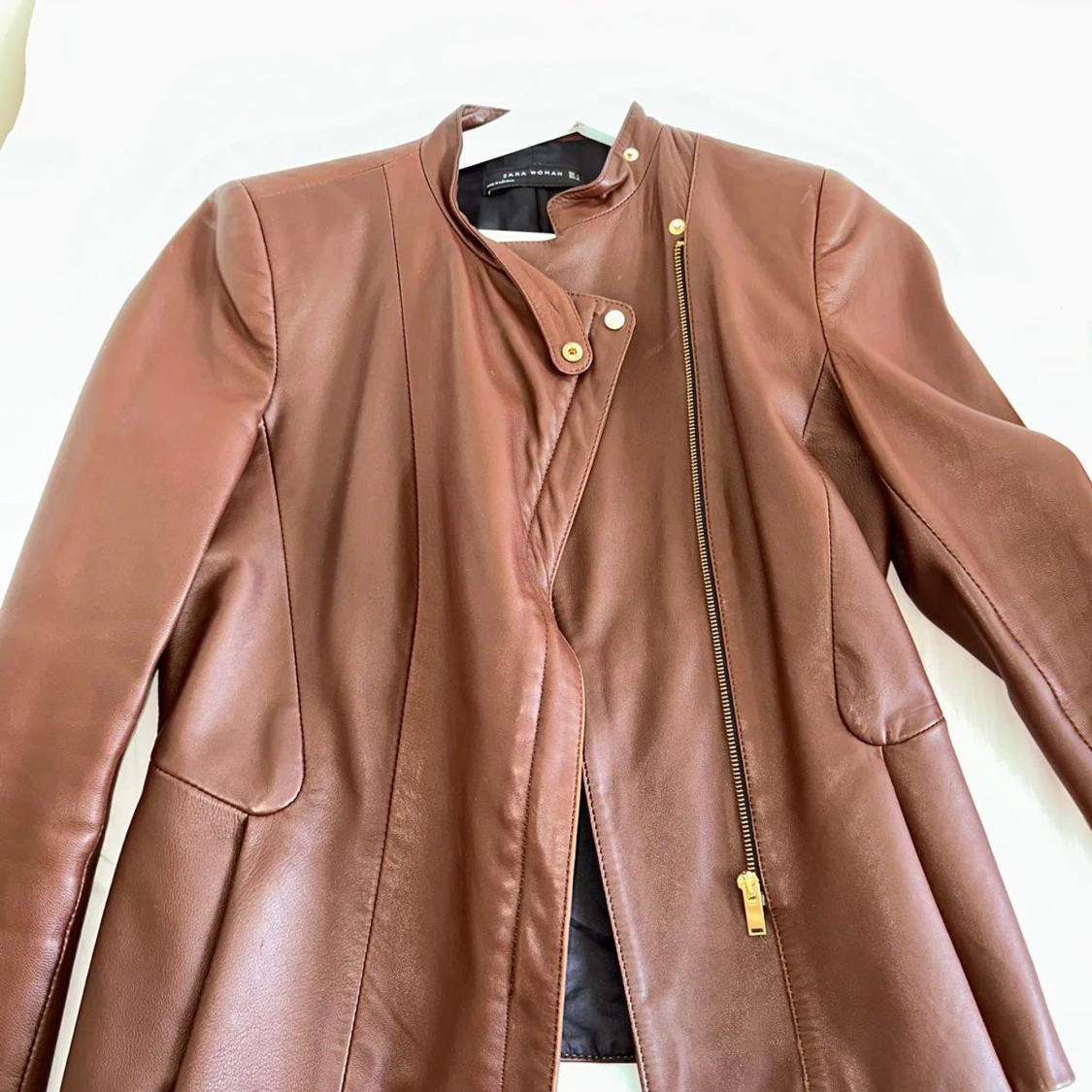 Brun skinnjacka från Zara Woman