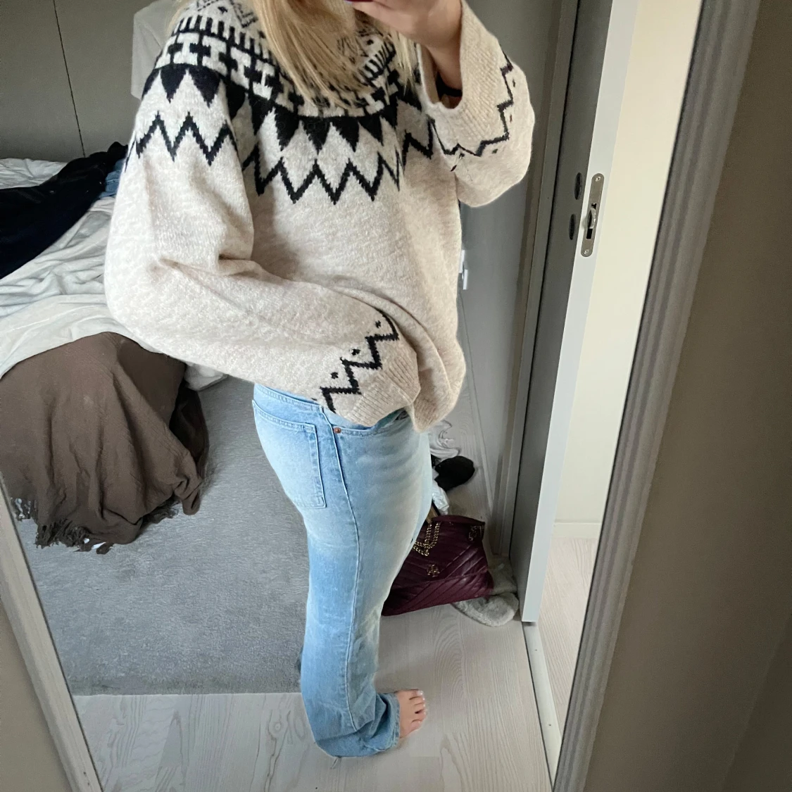 Ljusblå bootcut jeans - 1